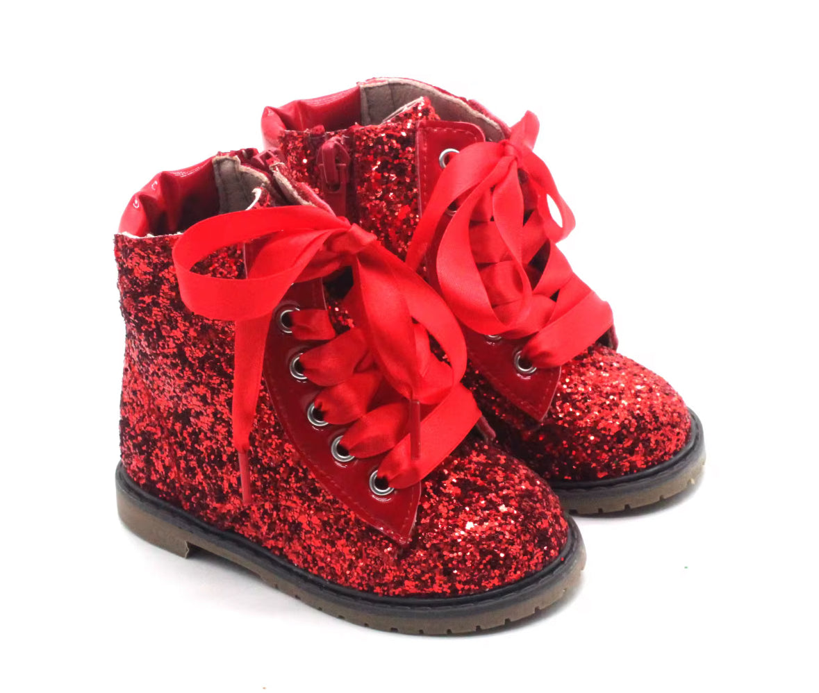 Combat Glitter Boots