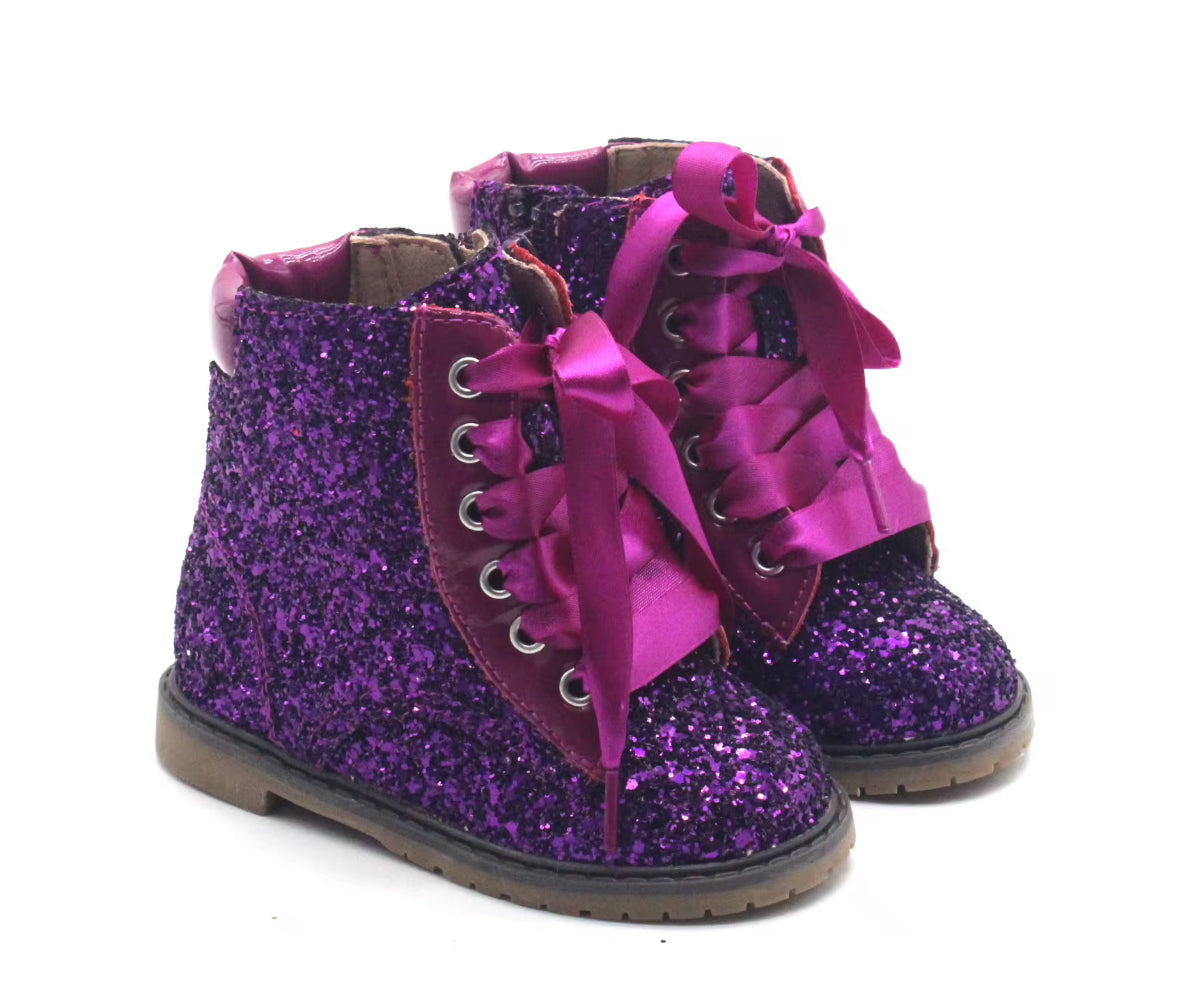Combat Glitter Boots