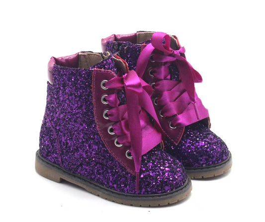 Combat Glitter Boots